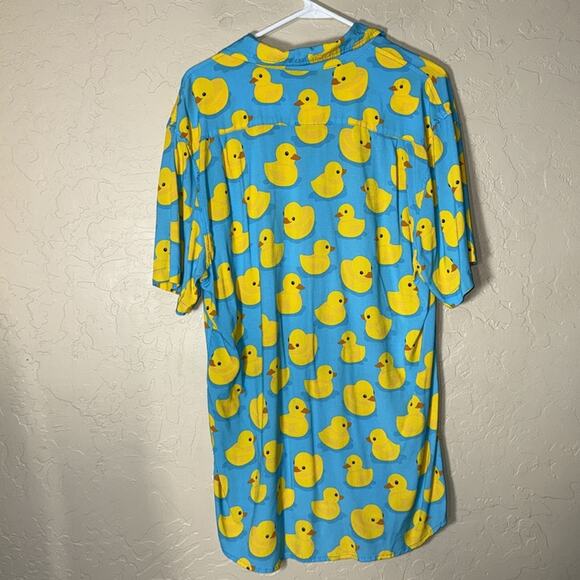 Tipsy Elves rubber ducky button down short sleeve shirt size XL - Picture 6 of 6